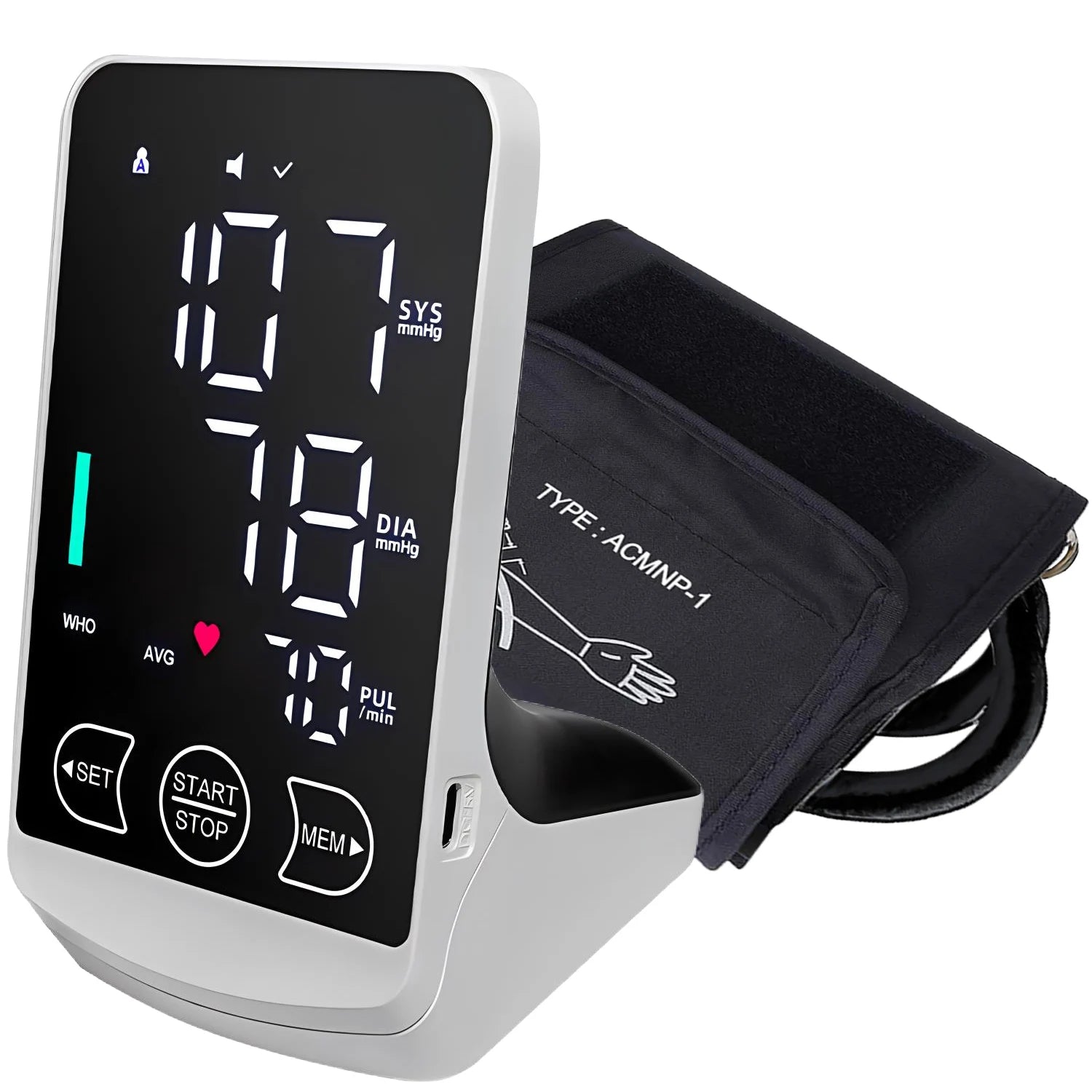 Tensiomètre Électronique à Brassard — Mesure Précise de la Tension Artérielle, Rechargeable