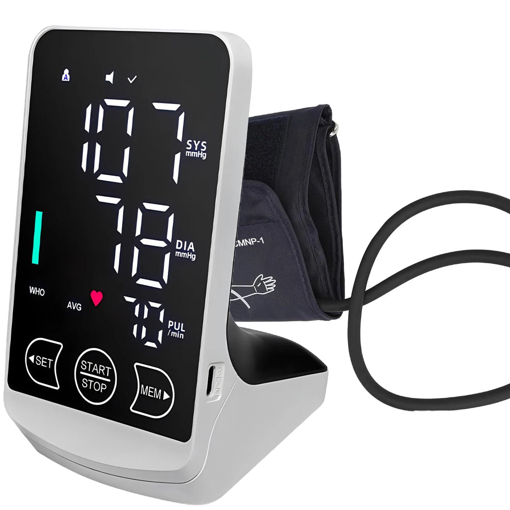 Tensiomètre Électronique à Brassard — Mesure Précise de la Tension Artérielle, Rechargeable