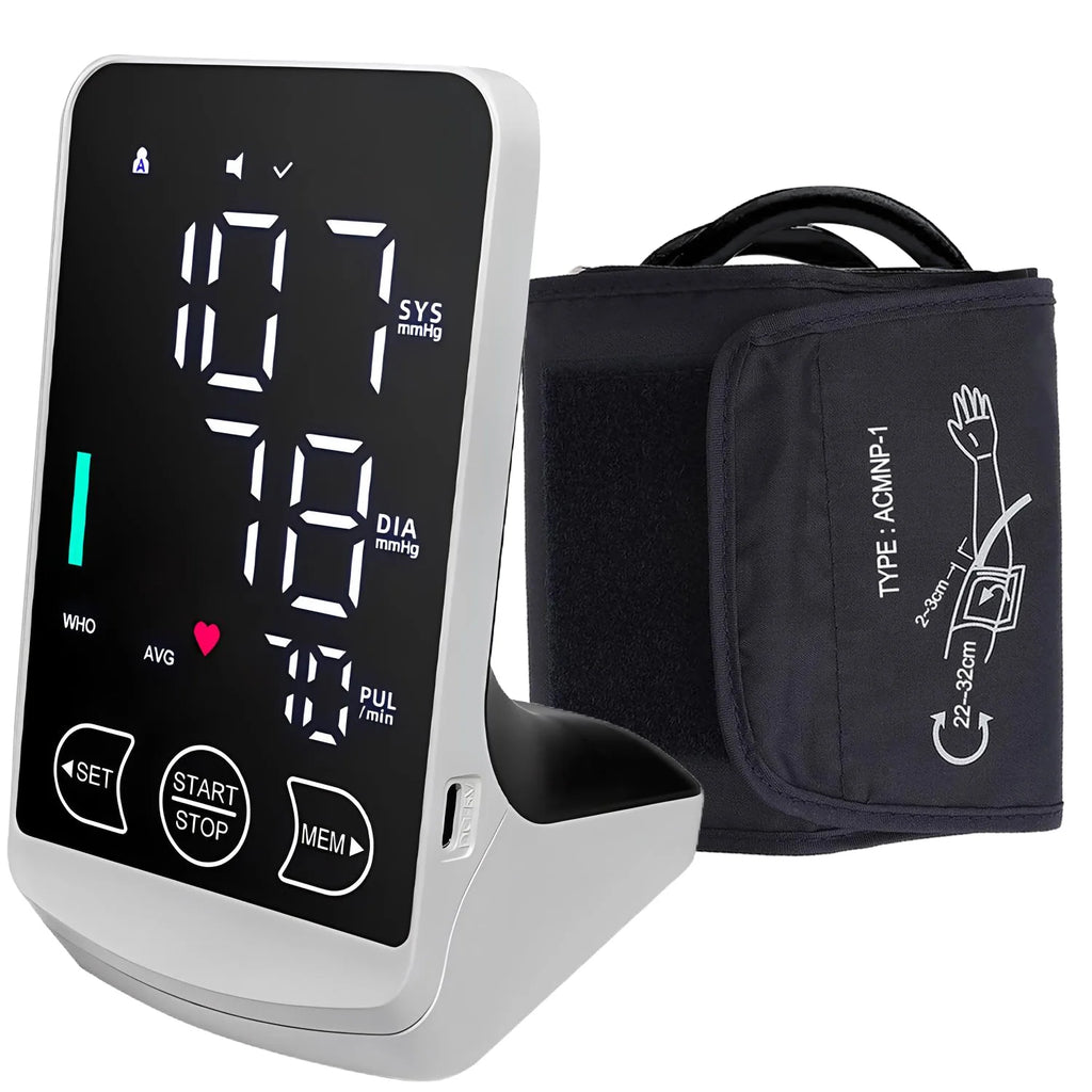 Tensiomètre Électronique à Brassard — Mesure Précise de la Tension Artérielle, Rechargeable
